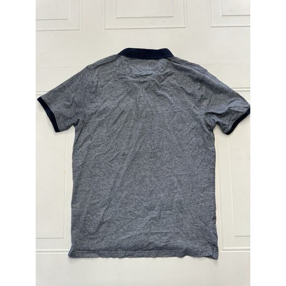 Denim & Flower Polo Shirt Medium Adult Blue Gray Pocket Casual Mens L - Picture 4 of 4